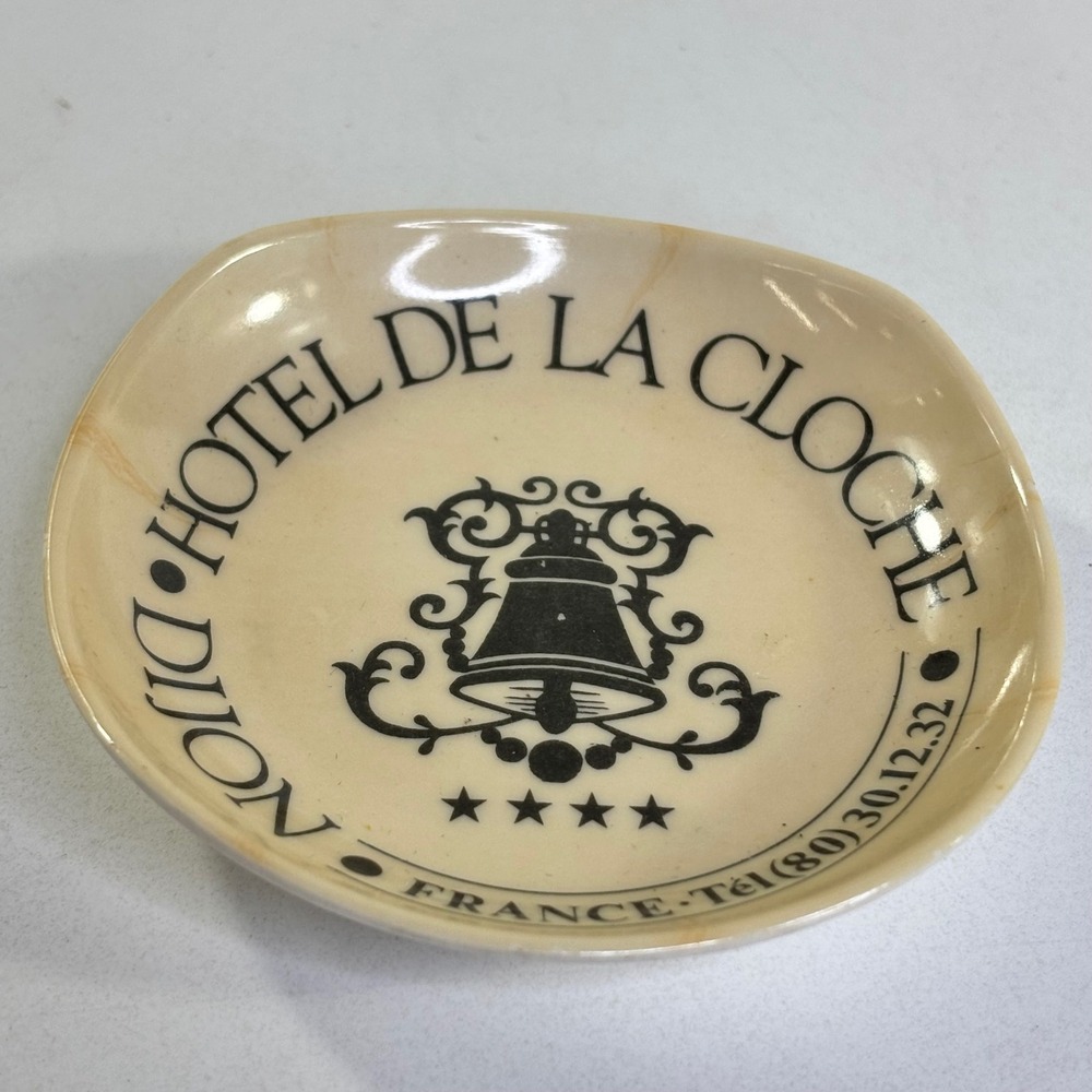 Vintage Hotel De La Cloche Dijon France Trinket Dish Sonia Import Italy Melamine